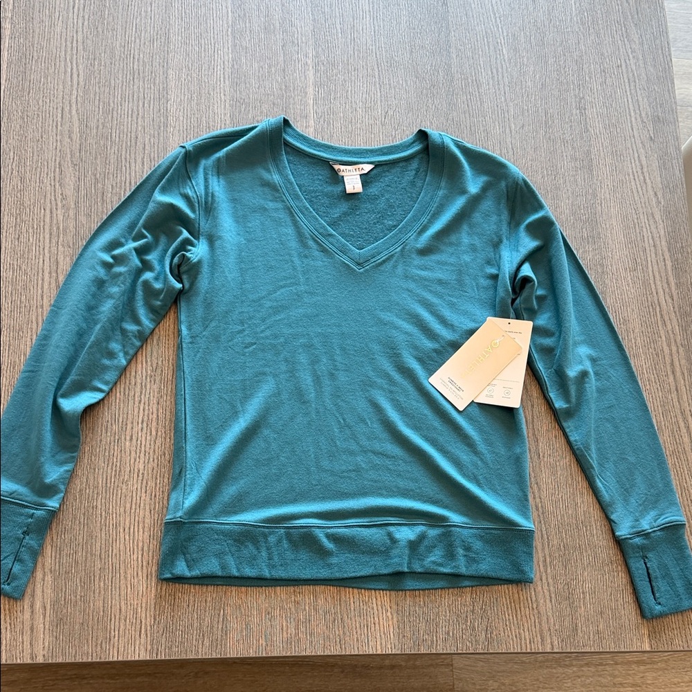 Athleta Sunrise V-Neck Sweatshirt Size S NWT